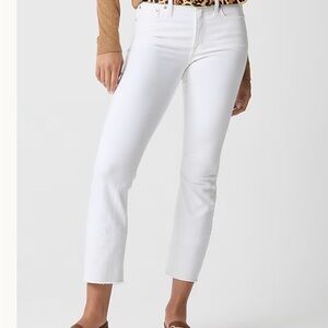 J. Crew Women's Midrise Flare Crop White Jeans